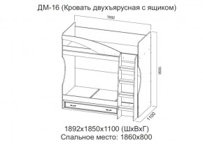 ДМ-16 Кровать двухъярусная с ящиком в Ишиме - ishim.magazin-mebel74.ru | фото