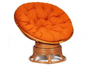 Кресло-качалка Papasan w 23/01 B с подушкой Cognac, ткань Оранжевый в Ишиме - ishim.magazin-mebel74.ru | фото