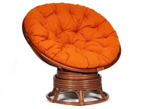 Кресло-качалка Papasan w 23/01 B с подушкой Pecan, ткань Оранжевый в Ишиме - ishim.magazin-mebel74.ru | фото