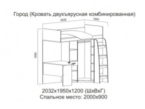 Кровать двухъярусная комбинированная в Ишиме - ishim.magazin-mebel74.ru | фото