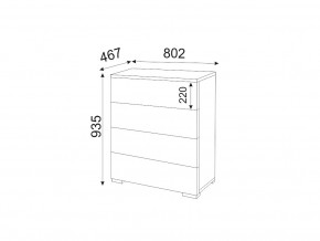 М05 (ручка брусок) Комод (4 ящика) в Ишиме - ishim.magazin-mebel74.ru | фото