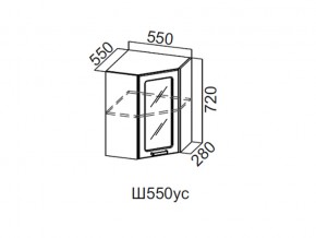 Ш550ус/720 Шкаф навесной 550/720 (угловой со стеклом) в Ишиме - ishim.magazin-mebel74.ru | фото